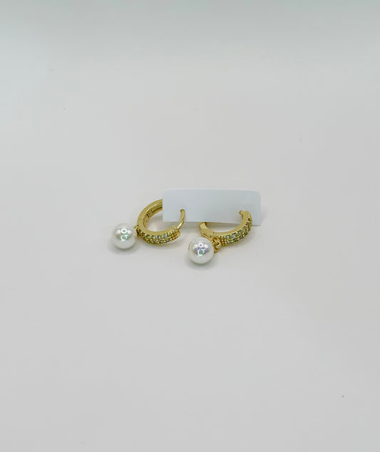 Aretes Aro Perla