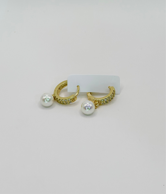 Aretes Aro Perla