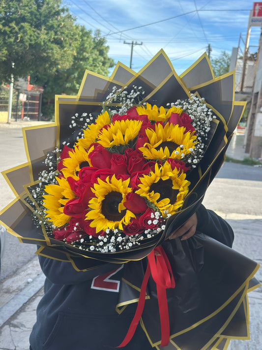 Buchon girasoles y rosas