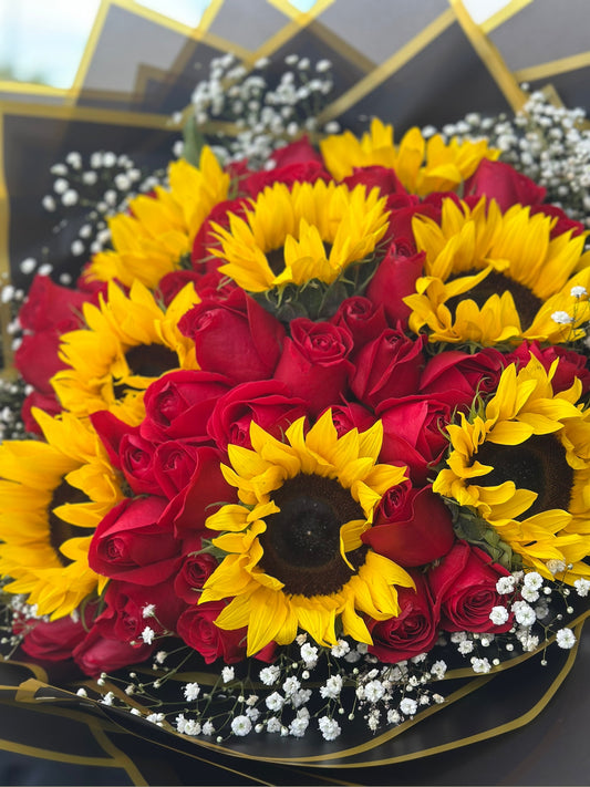 Buchon girasoles y rosas