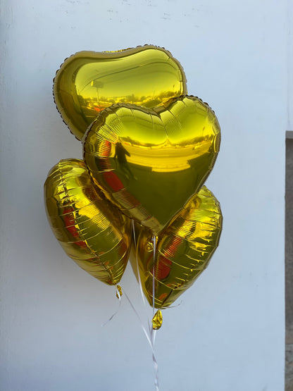 Globos de Corazón Amarillos