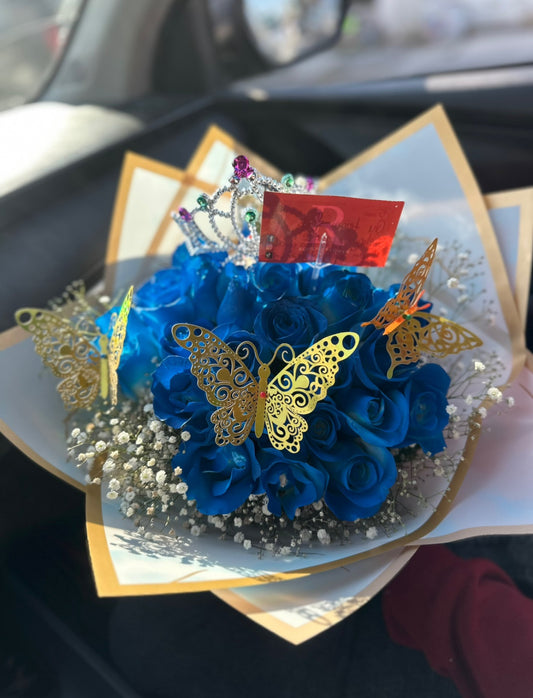 Bouquet rosas azules