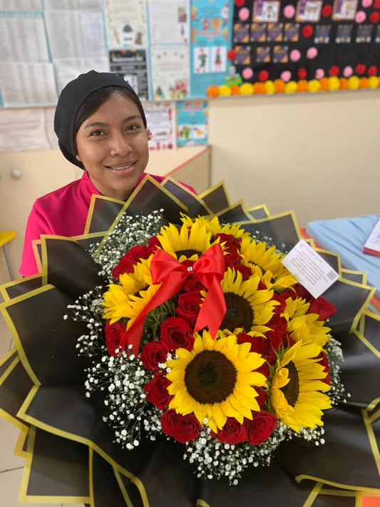 Buchon Girasoles y rosas